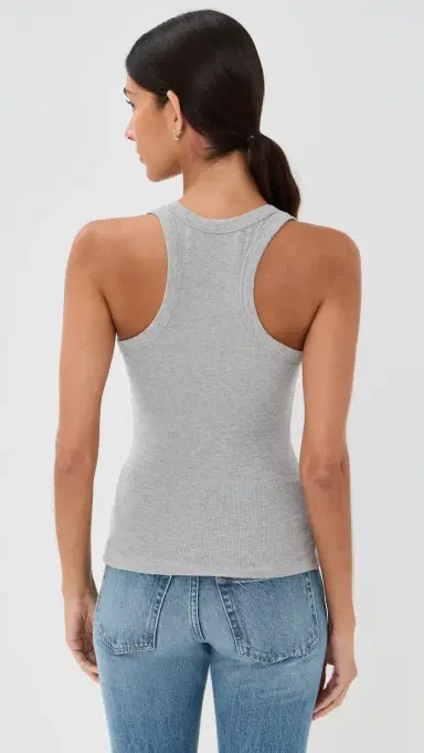 SPRWMN Rib Fitted coop Tank Heathered Grey | Thumbnail 3 SPRWMN Rib Fitted coop Tank Heathered Grey | Thumbnail 3