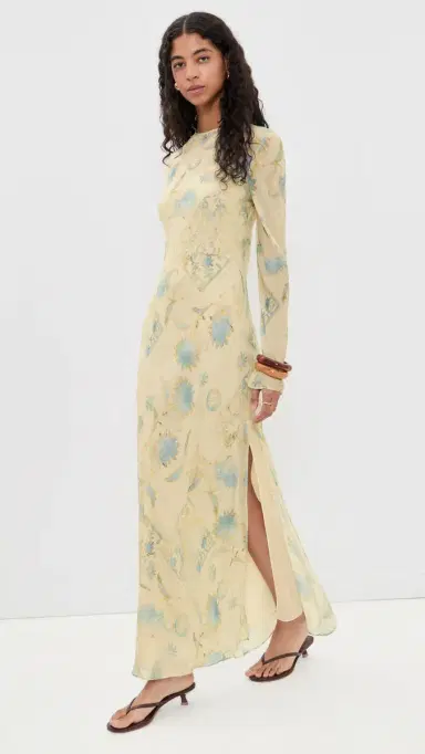 SIR. Cecile Long Sleeve Dress Eira Butter | Thumbnail 2
