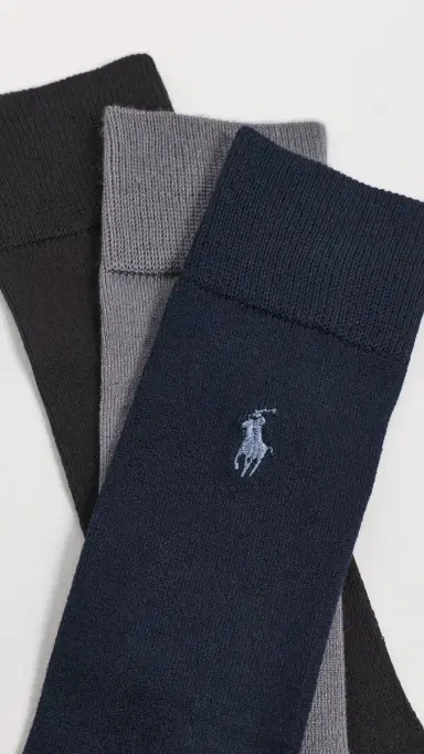 Polo Ralph Lauren Supersoft Flat Knit Slack Socks 3 Pack | Thumbnail 3