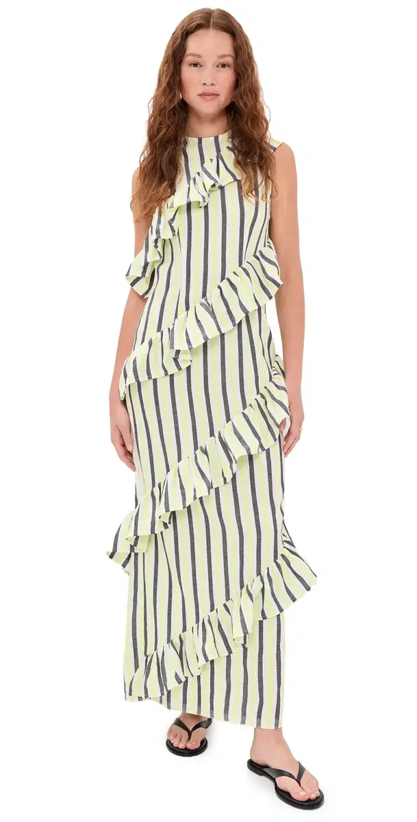 Marrakshi Life The piral Ruffle Dress tripe 22