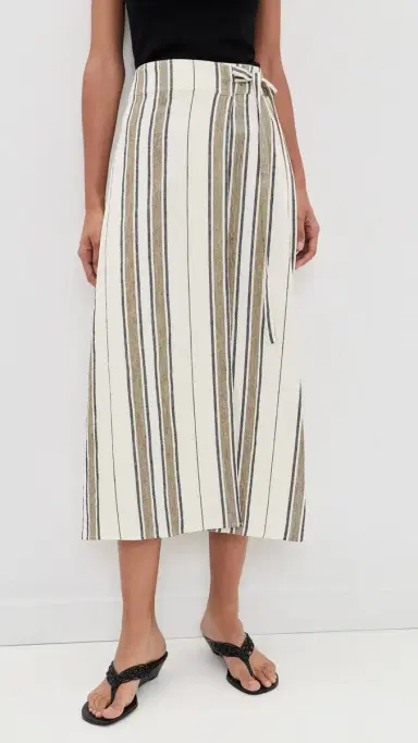 APIECE APART Stripe Marsala Wrap Skirt | Thumbnail 2