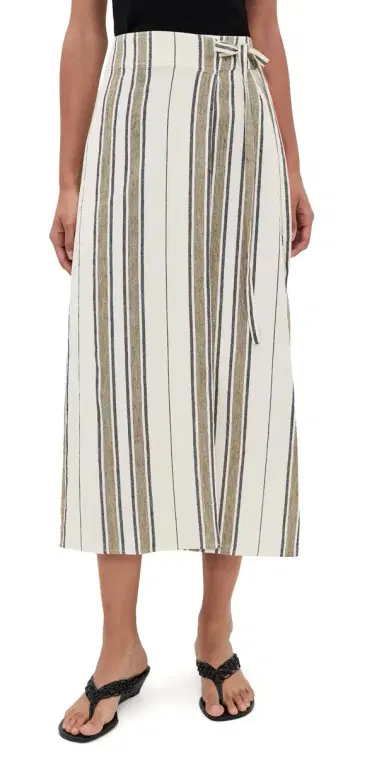 APIECE APART Stripe Marsala Wrap Skirt | Thumbnail 1