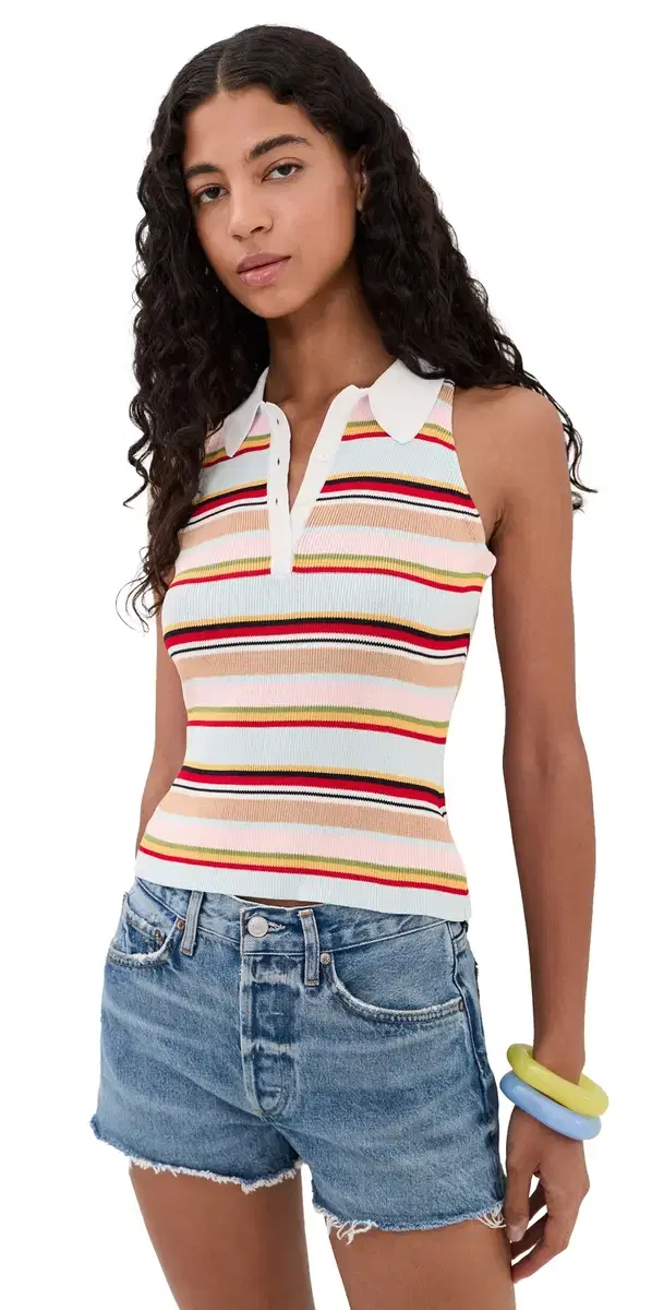 Halter Polo Tank Top ulti-Color