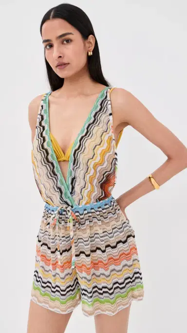 Missoni Short Coverup Romper SMSNP-Multi 40 | Thumbnail 2 Missoni Short Coverup Romper SMSNP-Multi 40 | Thumbnail 2