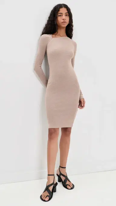 MM6 MAISON MARGIELA Midi Dress Taupe | Thumbnail 2