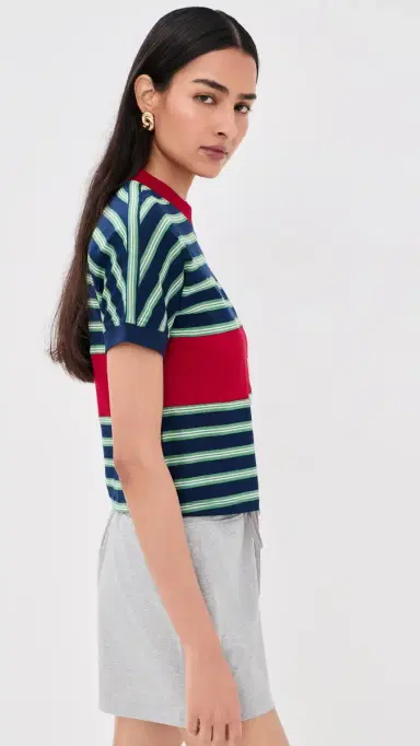 Versace Striped Cotton Jersey with Intarsia Jersey | Thumbnail 4 Versace Striped Cotton Jersey with Intarsia Jersey | Thumbnail 4