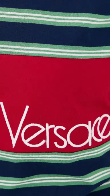 Versace Striped Cotton Jersey with Intarsia Jersey | Thumbnail 6 Versace Striped Cotton Jersey with Intarsia Jersey | Thumbnail 6