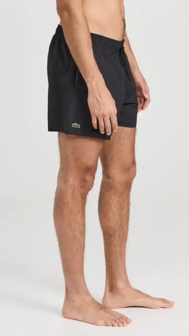 Lacoste Quick-Dry Swim Shorts 5 Black/Green L | Thumbnail 4