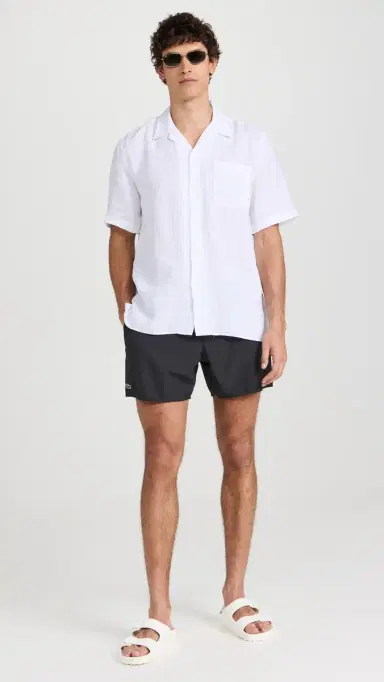 Lacoste Quick-Dry Swim Shorts 5 Black/Green L | Thumbnail 5