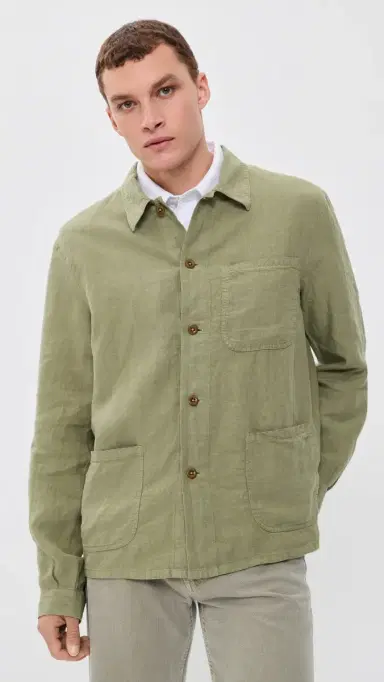Polo Ralph Lauren Original Label Linen Chore Jacket Sage Green M | Thumbnail 2