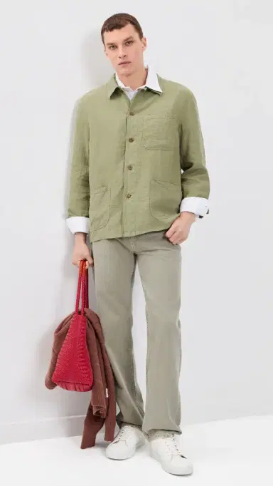 Polo Ralph Lauren Original Label Linen Chore Jacket Sage Green | Thumbnail 5 Polo Ralph Lauren Original Label Linen Chore Jacket Sage Green | Thumbnail 5