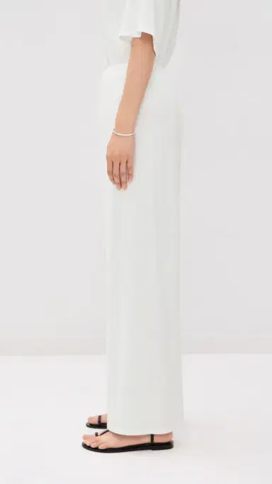 Sprwmn Wide Leg Easy Pants White S | Thumbnail 4 Sprwmn Wide Leg Easy Pants White S | Thumbnail 4