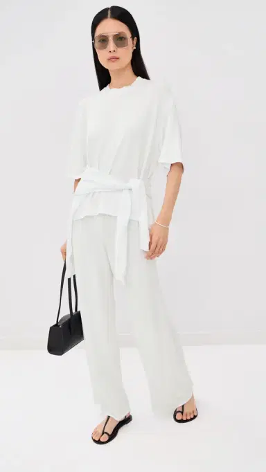Sprwmn Wide Leg Easy Pants White S | Thumbnail 5 Sprwmn Wide Leg Easy Pants White S | Thumbnail 5