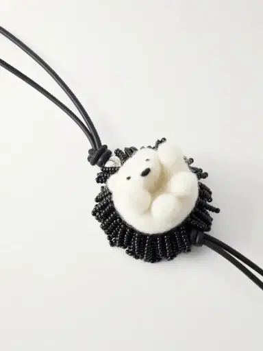 Loewe Hedgehog Bead-embellished Wool-felt And Leather Bag Charm | Thumbnail 4 Loewe Hedgehog Bead-embellished Wool-felt And Leather Bag Charm | Thumbnail 4