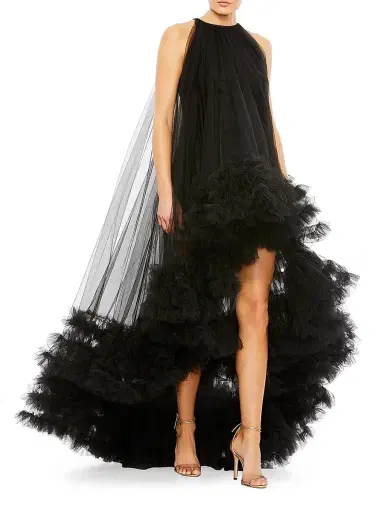 Mac Duggal Women's Ruffled Hem High-Low Gown | Thumbnail 3 Mac Duggal Women's Ruffled Hem High-Low Gown | Thumbnail 3