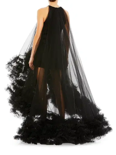Mac Duggal Women's Ruffled Hem High-Low Gown | Thumbnail 4 Mac Duggal Women's Ruffled Hem High-Low Gown | Thumbnail 4