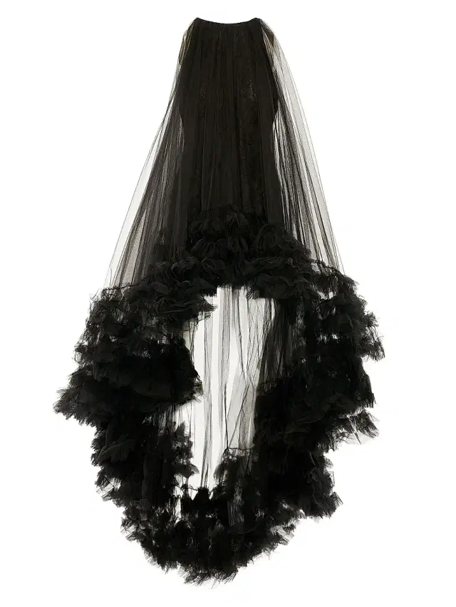 Mac Duggal Women's Ruffled Hem High-Low Gown - Black