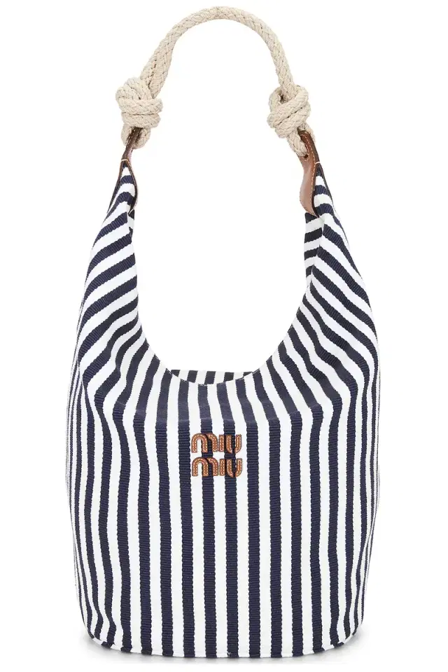Miu Miu Cannette Righe Pelle Tote Bag
