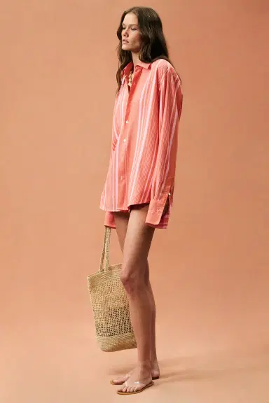 Marrakshi Life for FWRD French Cuff Striped Cotton Shirt | Thumbnail 3