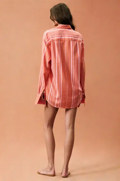 Marrakshi Life for FWRD French Cuff Striped Cotton Shirt | Thumbnail 4