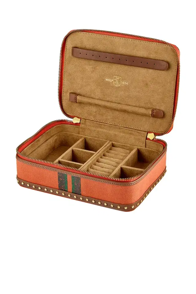 WOLF Ida Travel Zip Jewelry Case With Handle