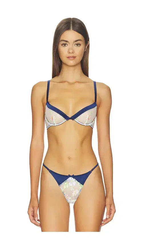 fleur du mal Delara Embroidered Demi Bra