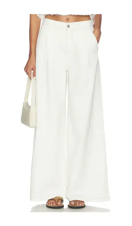 PISTOLA Delphine Pleated Wide Leg Jeans
