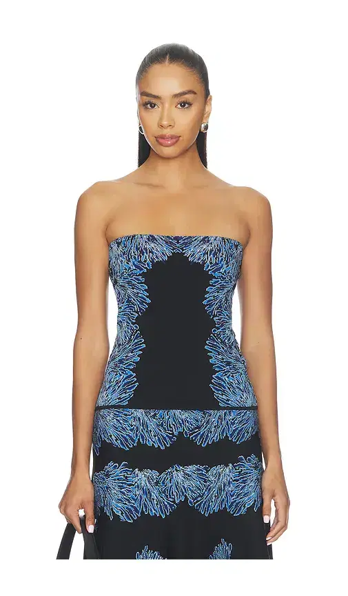 Ulla Johnson Madelie Strapless Knit Jacquard Top