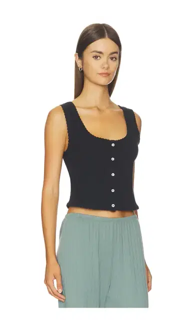 LESET Pointelle Button Down Tank | Thumbnail 2 LESET Pointelle Button Down Tank | Thumbnail 2