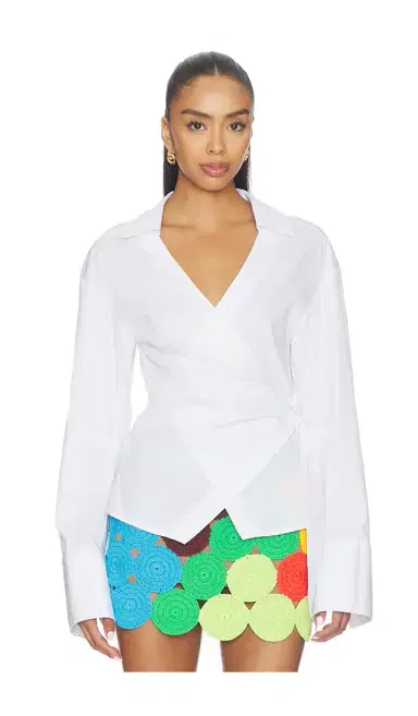 SIMONMILLER Anya Poplin Wrap Top | Thumbnail 1