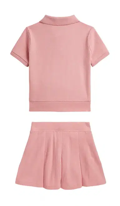 Polo Ralph Lauren Kids Short Sleeve Stretch Mesh Collared Shirt With Pleated Skirt | Thumbnail 2