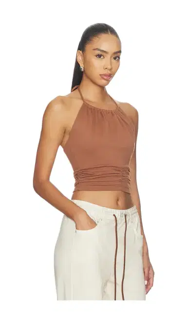 susana monaco Halter Gathered Top Tie Neck | Thumbnail 2 susana monaco Halter Gathered Top Tie Neck | Thumbnail 2