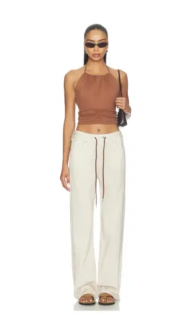 susana monaco Halter Gathered Top Tie Neck | Thumbnail 4 susana monaco Halter Gathered Top Tie Neck | Thumbnail 4