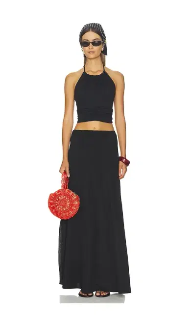 susana monaco Halter Gathered Top Tie Neck | Thumbnail 4