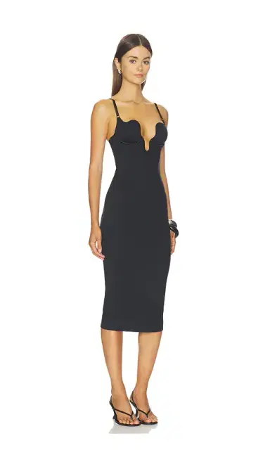 Fleur du Mal Le Stretch Micro U-plunge Midi Dress | Thumbnail 2