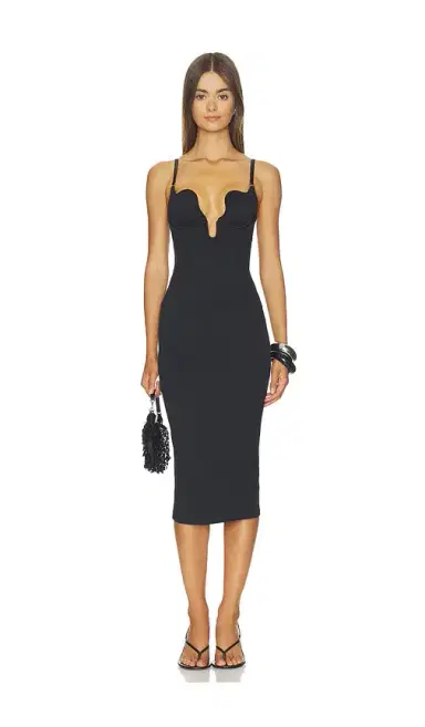 Fleur du Mal Le Stretch Micro U-plunge Midi Dress | Thumbnail 1