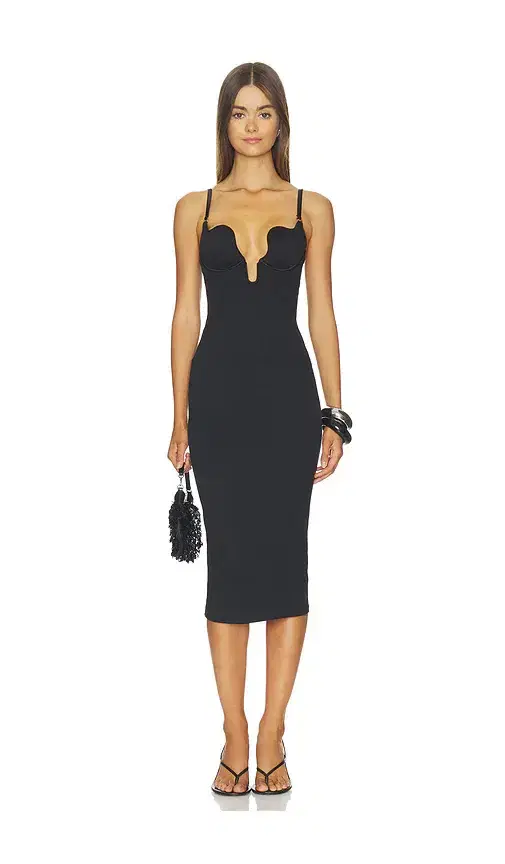 Fleur du Mal Le Stretch Micro U-plunge Midi Dress