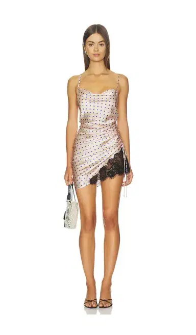 Fleur du Mal Juliet Lace Silk Dotted Dress | Thumbnail 1