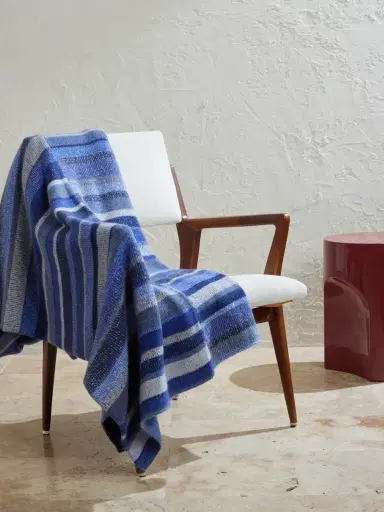 The Elder Statesman Striped Knitted Cashmere Blanket - Men | Thumbnail 2 The Elder Statesman Striped Knitted Cashmere Blanket - Men | Thumbnail 2