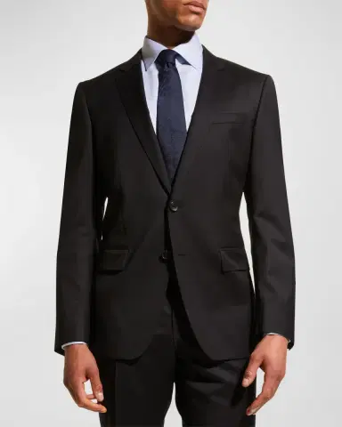 BOSS Men's Stretch-Wool Basic Two-Piece Slim Fit Suit, Black | Thumbnail 4 BOSS Men's Stretch-Wool Basic Two-Piece Slim Fit Suit, Black | Thumbnail 4