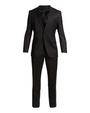 BOSS Men's Stretch-Wool Basic Two-Piece Slim Fit Suit, Black | Thumbnail 1 BOSS Men's Stretch-Wool Basic Two-Piece Slim Fit Suit, Black | Thumbnail 1
