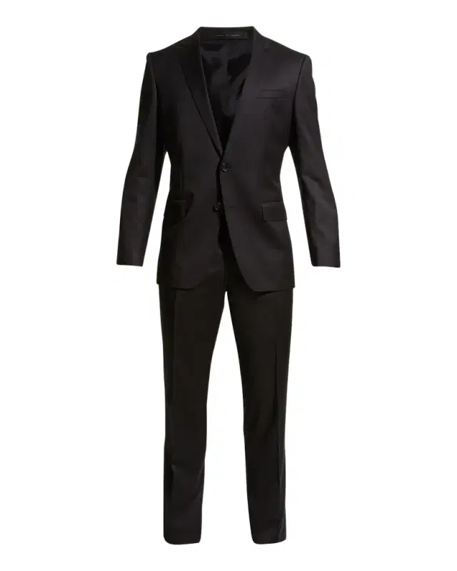 BOSS Men 's Stretch-Wool Basic Two-Piece Slim Fit Suit, Black