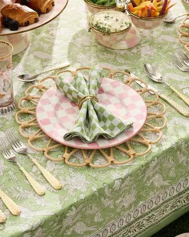 MacKenzie-Childs 5-Piece Check Gold-Plate Place Setting | Thumbnail 3