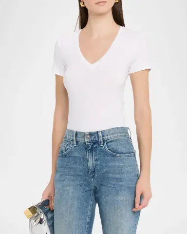 MAJESTIC FILATURES Soft Touch Short-Sleeve V-Neck Top | Thumbnail 4 MAJESTIC FILATURES Soft Touch Short-Sleeve V-Neck Top | Thumbnail 4