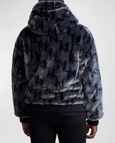 Karl Lagerfeld Paris Men's Reversible Bomber Jacket w/ Faux Fur | Thumbnail 3 Karl Lagerfeld Paris Men's Reversible Bomber Jacket w/ Faux Fur | Thumbnail 3