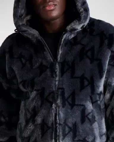 Karl Lagerfeld Paris Men's Reversible Bomber Jacket w/ Faux Fur | Thumbnail 4 Karl Lagerfeld Paris Men's Reversible Bomber Jacket w/ Faux Fur | Thumbnail 4
