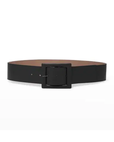 Carolina Herrera Square-Buckle Wide Leather Belt | Thumbnail 2