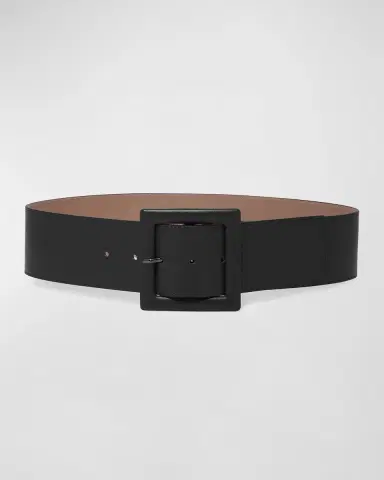 Carolina Herrera Square-Buckle Wide Leather Belt | Thumbnail 4