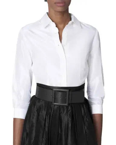 Carolina Herrera Square-Buckle Wide Leather Belt | Thumbnail 1