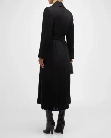 Sofia Cashmere Cashmere Belted Wrap Coat with Pick-Stitched Detail | Thumbnail 4